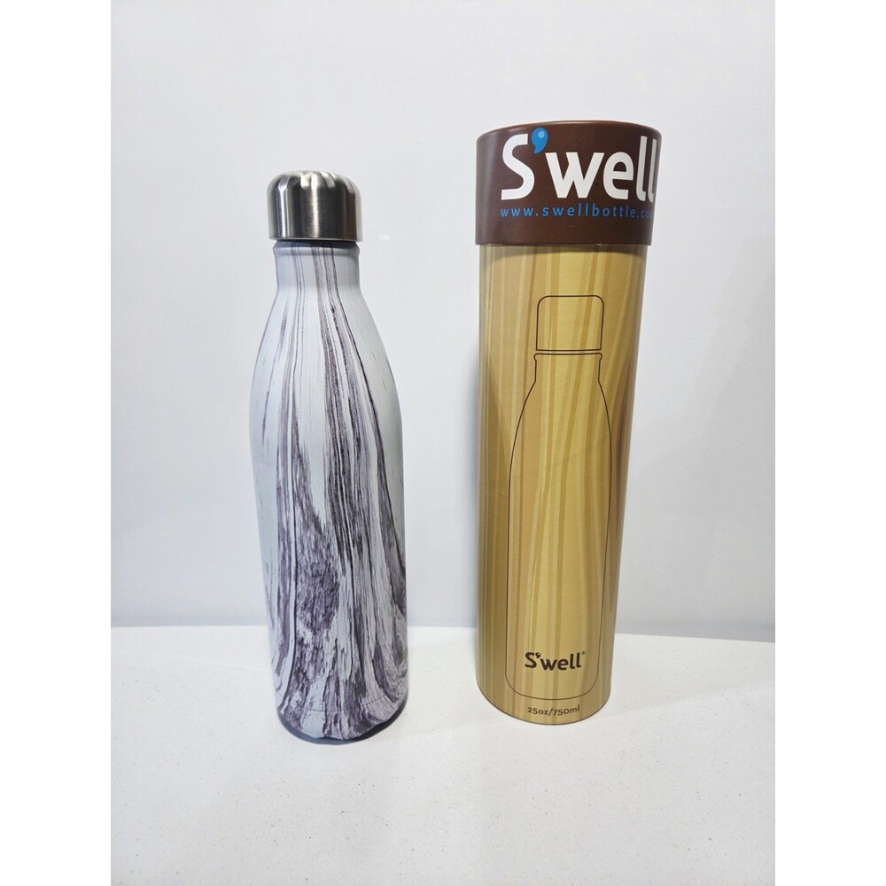 S’well Swell Insulated Stainless Steel Water Bottle Lavender Wood Grain 25oz